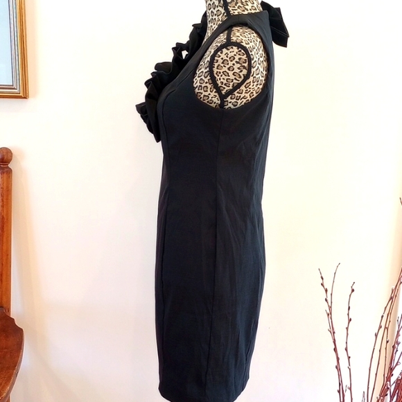 VTG 80s S.L. Fashions Sleeveless V Neck Cocktail Dress Size:8 Color:Black - Picture 4 of 10